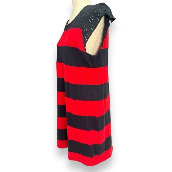Tommy Hilfiger - Striped Embroidered-Sleeve Dress - Picture 10 of 14